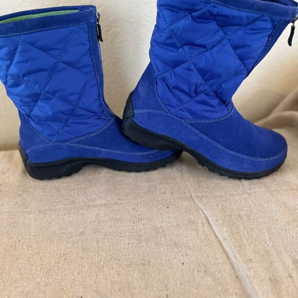 Lands' End Woman's Blue Quilted Suede Weather-Field Outdoor Winter Boots Sz 10 - Picture 5 of 11